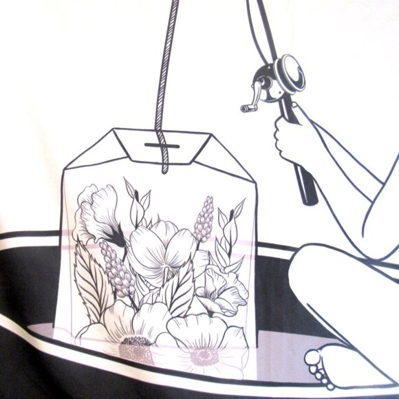 Henn Kim Woman Fishing in a Tea Cup Wall Hanging, Society6, 50.5" x 60.5"   D890 - Picture 4 of 8